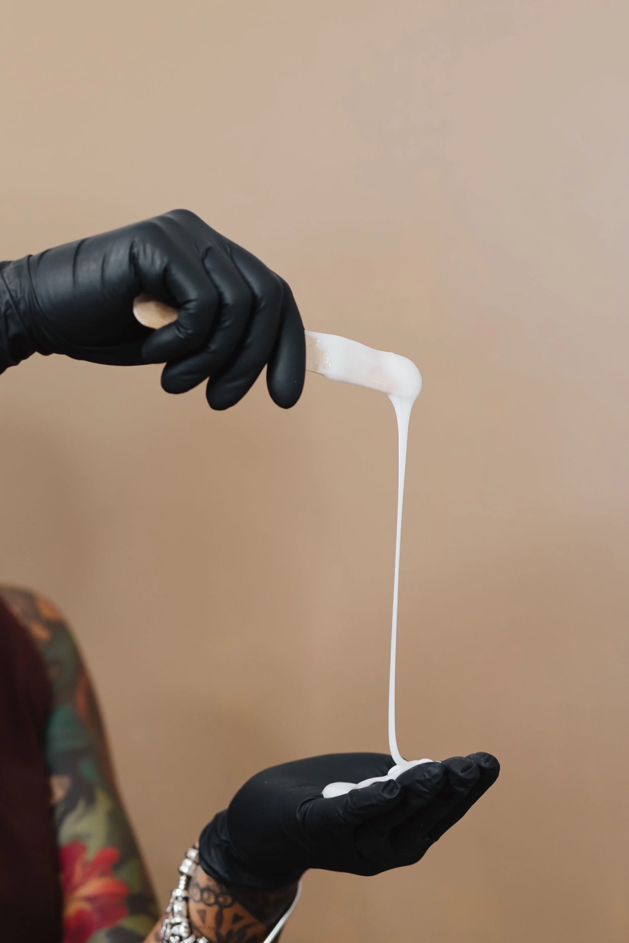 Professional soft wax prepared for a private waxing appointment at TLC Nails and Esthetics in Nottingham, MD